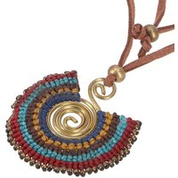 Guru-Shop Perlenkette Boho Makramee Kette mit der Lebensspirale und.. von Guru-Shop