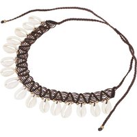 Guru-Shop Perlenkette Ethno Kette, Tribal Goa Muschel Collier - braun von Guru-Shop