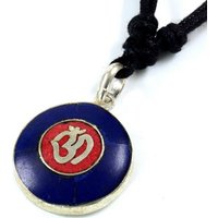Guru-Shop Perlenkette Tibetkette, Nepalschmuck, Amulett Lapis OM -.. von Guru-Shop