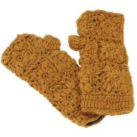 Guru-Shop Strickhandschuhe Gehäkelte Handstulpen Blümchen, Armstulpen aus.. von Guru-Shop