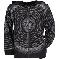 Guru-Shop Strickjacke Goa Jacke, Sweatshirt Jacke mit Mandala - schwarz Hippie, Ethno Style, alternative Bekleidung von Guru-Shop