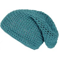 Guru-Shop Strickmütze Beanie, Baumwoll-Häkelmütze - petrol von Guru-Shop