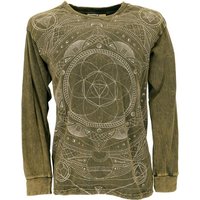 Guru-Shop Sweater Langarmshirt Mandala, stonewash Goa Shirt -.. Goa Style, alternative Bekleidung von Guru-Shop