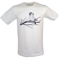 Guru-Shop T-Shirt Fun Retro Art T-Shirt - Flugpause /weiß alternative Bekleidung von Guru-Shop