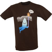 Guru-Shop T-Shirt Fun Retro Art T-Shirt `Help` - braun alternative Bekleidung von Guru-Shop