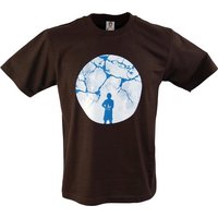 Guru-Shop T-Shirt Fun Retro Art T-Shirt - Mond Bruch/braun alternative Bekleidung von Guru-Shop