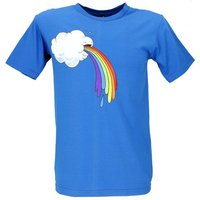 Guru-Shop T-Shirt Fun Retro Art T-Shirt `Wolke` - blau alternative Bekleidung von Guru-Shop