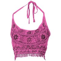 Guru-Shop T-Shirt Goa Top, Psytrance Bandeau Top - pink Festival, Ethno Style, Hippie, Psychedelic, alternative Bekleidung von Guru-Shop