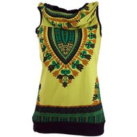 Guru-Shop T-Shirt Kapuzen Dashiki Tank Top, Goa Festivaltop - lemon alternative Bekleidung, Festival, Hippie, Ethno Style, Psychedelic von Guru-Shop