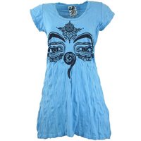 Guru-Shop T-Shirt Sure Long Shirt, Minikleid Buddhas Augen -.. Festival, Goa Style, alternative Bekleidung von Guru-Shop