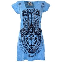 Guru-Shop T-Shirt Sure Long Shirt, Minikleid Fatimas Hand -.. Festival, Goa Style, alternative Bekleidung von Guru-Shop