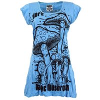 Guru-Shop T-Shirt Sure Long Shirt, Minikleid Magic Mushroom -.. Goa Style, alternative Bekleidung, Festival von Guru-Shop