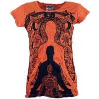 Guru-Shop T-Shirt Sure T-Shirt Meditation Buddha - rostorange Festival, Goa Style, alternative Bekleidung von Guru-Shop