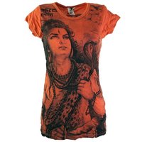 Guru-Shop T-Shirt Sure T-Shirt Shiva - orange Goa Style, alternative Bekleidung, Festival von Guru-Shop