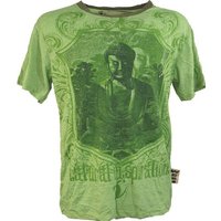 Guru-Shop T-Shirt Weed T-Shirt - Buddha grün Goa Style, Festival, alternative Bekleidung von Guru-Shop