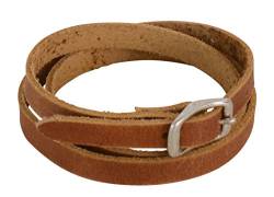 Gusti Armband Leder - Domingo schlichtes Wickelarmband Schmuck Vintage Braun Leder von Gusti
