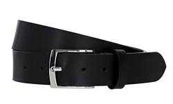 Gusti Echt Leder Gürtel - Kaj Ledergürtel mit silbernen Schnalle Belt Businessgürtel Arbeitsgürtel Schlicht Damen Herren Schwarz 95cm von Gusti