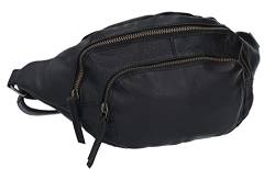 Gusti Gürteltasche Leder-Sverre Damen und Herren Bauchtasche Festivaltasche Hüfttasche Tasche Ledertasche Vintage Schwarz Leder von Gusti