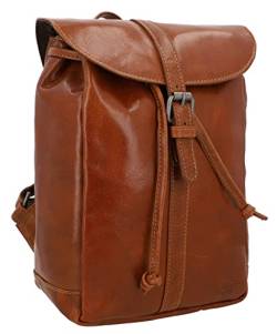 Gusti Rucksack Leder - Claudia Rucksack Cityrucksack Lederrucksack klein Damen Herren Braun Leder von Gusti