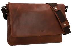 Gusti Theodore Herren Umhängetasche Leder - Chromfrei Aktentasche- Unitasche Umhängetasche- Braun Arbeitstasche Messenger Bag Lehrertasche Businesstasche groß Laptoptasche Vintage von Gusti