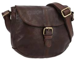 Gusti Umhängetasche Leder - Candice Damen und Herren Handtasche Ledertasche Tasche Braun Leder von Gusti