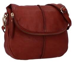 Gusti Umhängetasche Leder - Iselin Damen Handtasche Schultertasche Partytasche Festivaltasche Ledertasche Rot Leder von Gusti