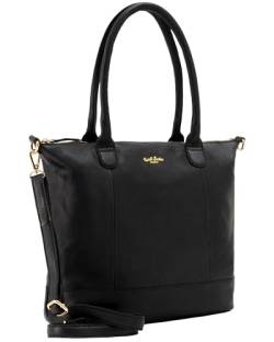 Gusti Umhängetasche Leder - Mia Damen Shopper Ledertasche Schwarz Leder von Gusti