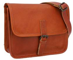 Gusti Umhängetasche Schultertasche Federico B. Lenkertasche inkl. Platte Umhängetasche Schultertasche Tasche Citytasche Fahrradtasche Ledertasche Vintage Braun Leder von Gusti