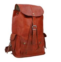 Rucksack aus Leder Gusti Leder ''Bobbie 15 Schultertasche Unisex M5b, Mittelbraun, 13 Zoll von Gusti