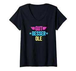 Damen Gut Besser Ole T-Shirt mit V-Ausschnitt von Gut Besser Vorname Personalisiert