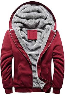 Gutsbox Herren Kapuzenpullover mit Reißverschluss Langarm Kapuzenjacke Sweatjacke Winter Warm Fleece Hoodie Jacke Winterjacke von Gutsbox