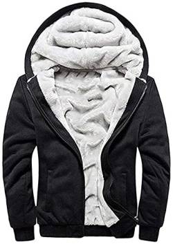 Gutsbox Herren Kapuzenpullover mit Reißverschluss Langarm Kapuzenjacke Sweatjacke Winter Warm Fleece Hoodie Jacke Winterjacke von Gutsbox