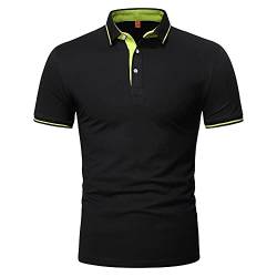 Gutsbox Herren Poloshirt Kurzarm Klassisches Herren Polohemd Schwarz S von Gutsbox