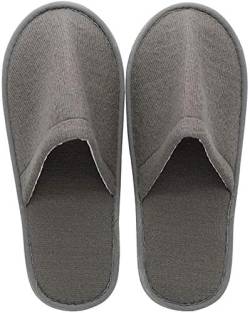 Hotelslipper 10 Paar Frottierslipper Hotelschlappen Badeschlappen Einwegschlappen Unisex für Zuhause, Hochzeit, Reisen, Hotel, Spa (Grau) von Gutsbox