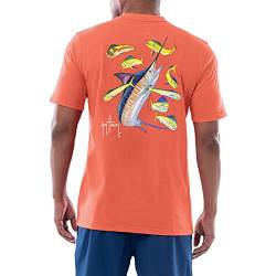 Guy Harvey Billfish Collection Herren-T-Shirt, kurzärmelig, Living Coral/Marlin, XX-Large von Guy Harvey