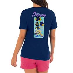 Guy Harvey Damen Graphic Kurzarm T-Shirt - Blau - Mittel von Guy Harvey