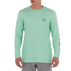 Guy Harvey Herren Langarm Performance Shirt mit 50+ UPF Sonnenschutz, Strandglas, 3X-Groß von Guy Harvey