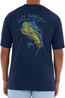 Guy Harvey Herren Offshore Fish Collection Kurzarm T-Shirt - Blau - X-Groß von Guy Harvey