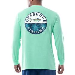 Guy Harvey Herren Offshore Fish Collection Langarm T-Shirt, Strandglas/Offshore-Angeln, L von Guy Harvey