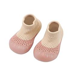 Gyaimxfu Baby Sockenschuhe Sommer Unisex Bodensocken Lernlaufschuhe Weicher Stricken Sockenschuhe und Gummisohle Weicher Mesh Atmungsaktive rutschfeste Hüttenschuhe Für Mädchen Junge von Gyaimxfu