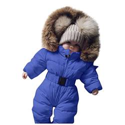 Gyaimxfu Overall Baby Winter: Warm Schneeanzug mit Kapuze Langarm Jumpsuit Jungen Mädchen Winddicht Outfits Strampler Skioverall Dick Daunen-Skianzug Winteranzug Geschenk 0-24 Monate von Gyaimxfu