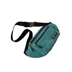 Gyios Brusttasche Damen Cordoroy Frauen Taillenbeutel Kleine Leinwand Damen Lässige Schulter -Cross -Body -Taschen Rucksack Weibliche Festkasten Chest -Tasche-grün von Gyios