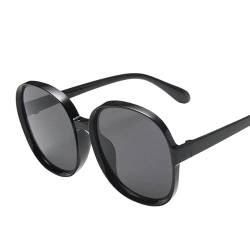 Gyios Sonnenbrille Sonnenbrille Mit Rundem Rahmen Für Damen Retro-stil Braun Schwarz Übergroße Damen-sonnenbrille Für Damen Mode Outdoor-fahren-1-schwarz-grau von Gyios