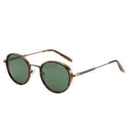 Gyios Sonnenbrille Steampunk Sonnenbrille Retro Runde Polarisierte Sonnenbrille Für Frauen Männer Vintage Uv400-002 Grüne Objektiv von Gyios