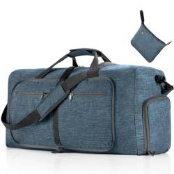 Gyios Sporttasche Herren Große Kapazität Reise Duffel Bag 85l Schulter Sport Tasche Frauen Faltbare Große Reisetasche Männer Fitness Gepäck Sack-blau-l von Gyios