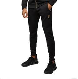 Gym King Herren Sports Hosen Mens Sports Pant Poly Jogger Slim Fit Cuffed Track Pant Black/Gold A28O1 01 New (as3, Alpha, x_l, Slim, Regular) von Gym King