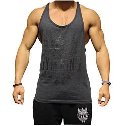 Gym King Stringer Tank Top Bodybuilding Tank The Steel Made me What i am, Gymking (M, Charcoal) von Gym King