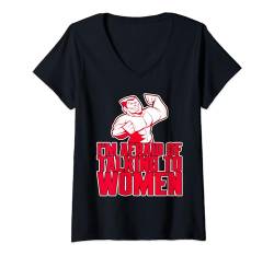 Damen I'm Afraid Of Talking To Women --- T-Shirt mit V-Ausschnitt von Gym Training FH