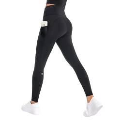 GymCope Leggings Damen Schwarz, Sporthose Damen High Waist mit Handytaschen, Yogahose Jogginghose Damen Blickdicht für Yoga, Wandern, Running, Mode von GymCope