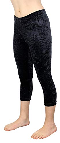 GymStern Caprihose passend zum Turnanzug Crash Samt bi-elastisch Kinder 3/4 Leggings Mädchen Capri Hose Hüfthose Normale Bundhöhe 116-176 Farbe Schwarz, Größe 176 von GymStern